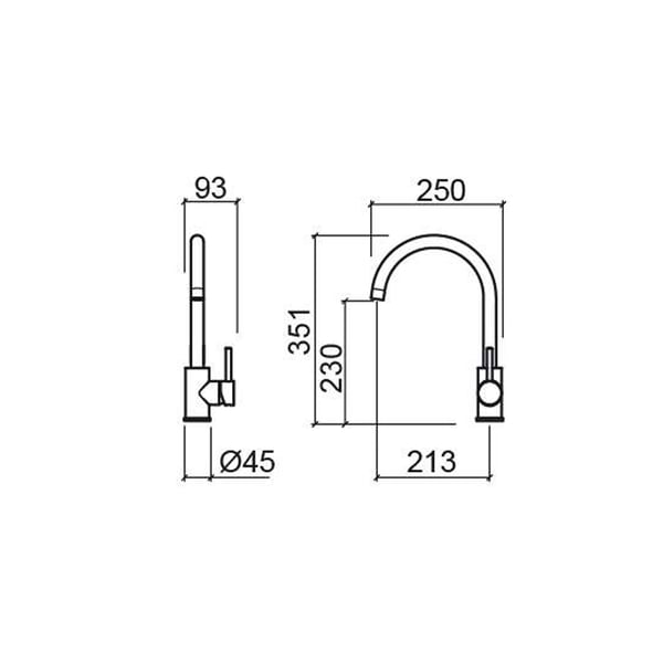 Μπαταρία νεροχύτη Kopa Stainless steel 513400113 Sanindusa